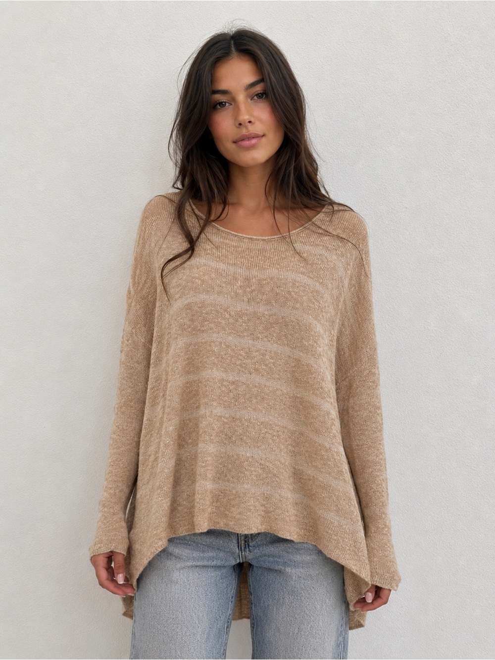Lightweight Beige Knit Sweater